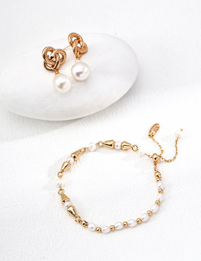 Serpentine Baroque Pearl Earrings — view 4