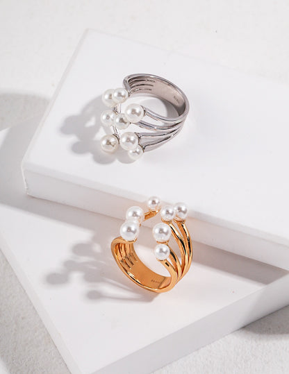 Fleur Pearl Cluster Ring — view 5