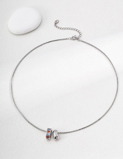 Mosaïque Gemstone Barrel Necklace — view 1