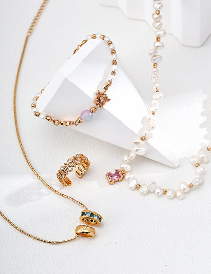 Mosaïque Gemstone Barrel Necklace — view 2