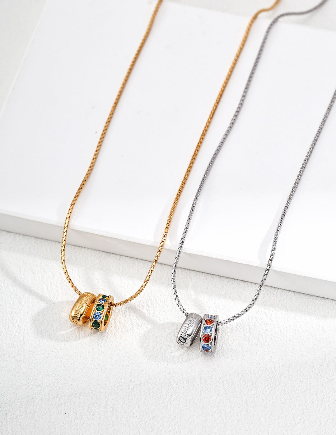 Mosaïque Gemstone Barrel Necklace — view 3
