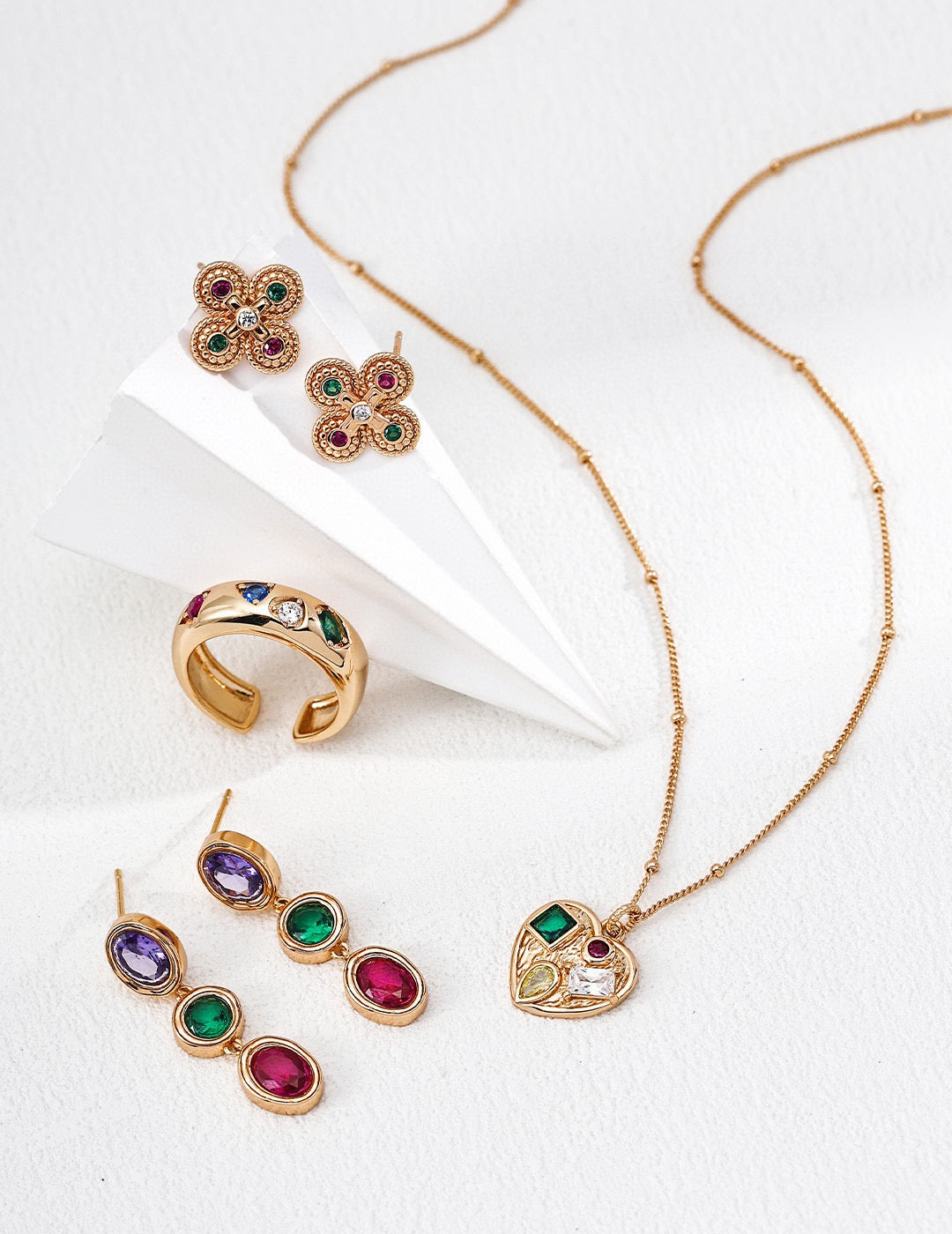 Jardin Gemstone Heart Necklace — view 2