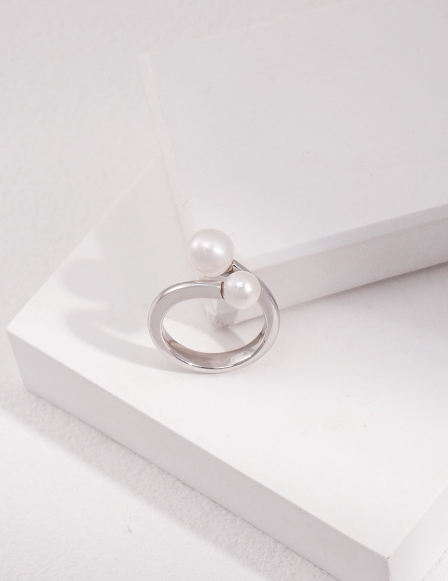 Lune Pearl Open Ring — view 3