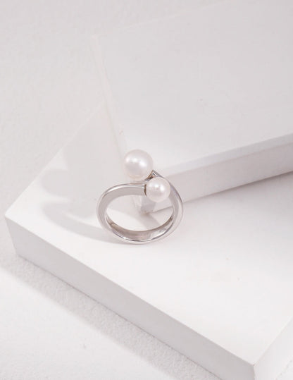 Lune Pearl Open Ring — view 3