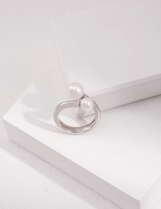 Lune Pearl Open Ring — view 3