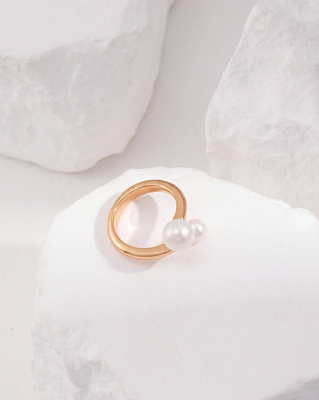 Lune Pearl Open Ring — view 4