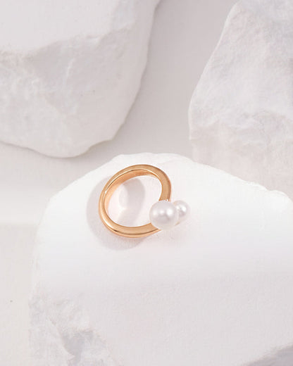Lune Pearl Open Ring — view 4