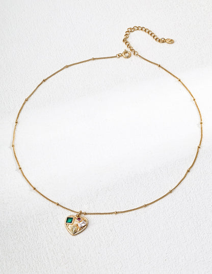 Jardin Gemstone Heart Necklace — view 3