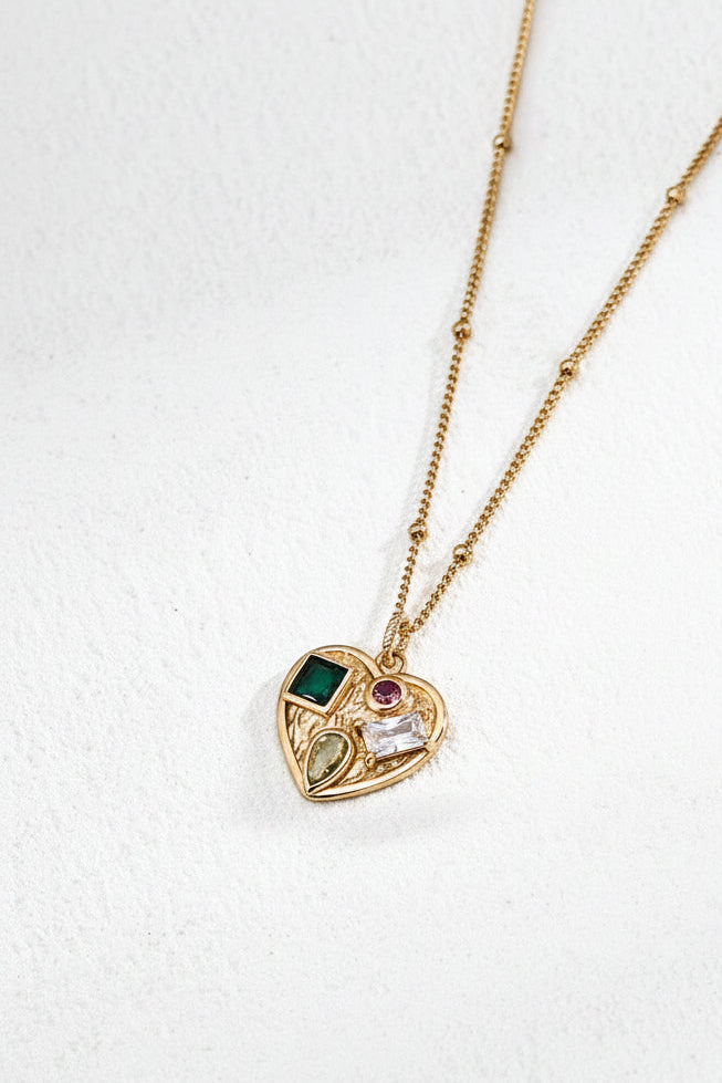 Jardin Gemstone Heart Necklace — view 4