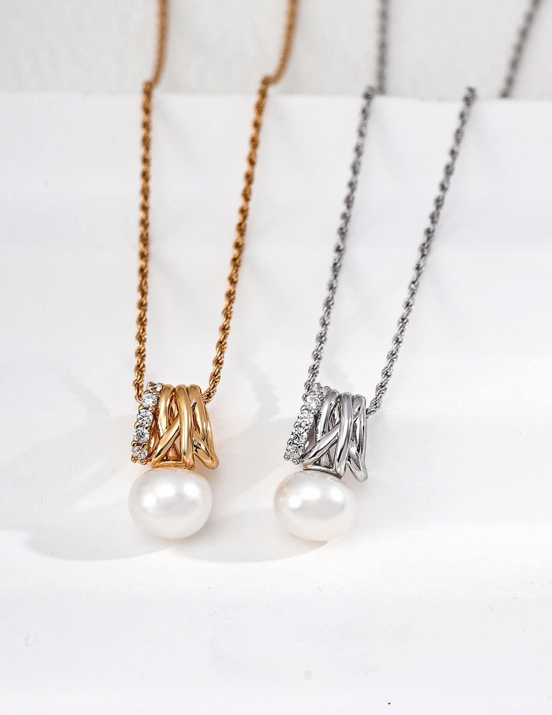 Astre Pearl & Crystal Necklace — view 1