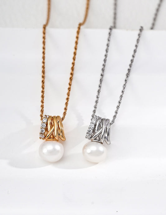 Astre Pearl & Crystal Necklace — view 1