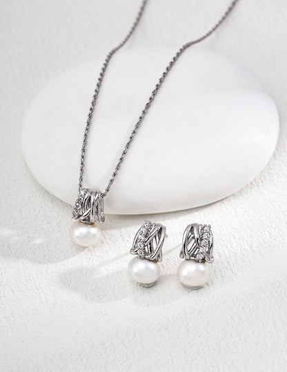 Astre Pearl & Crystal Necklace — view 3