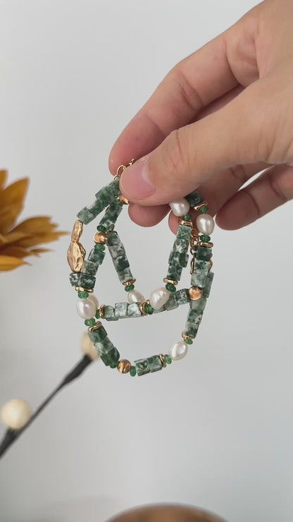 Verdant Jade & Freshwater Pearl Necklace