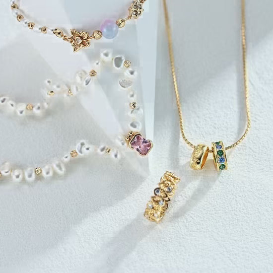 Mosaïque Gemstone Barrel Necklace — video